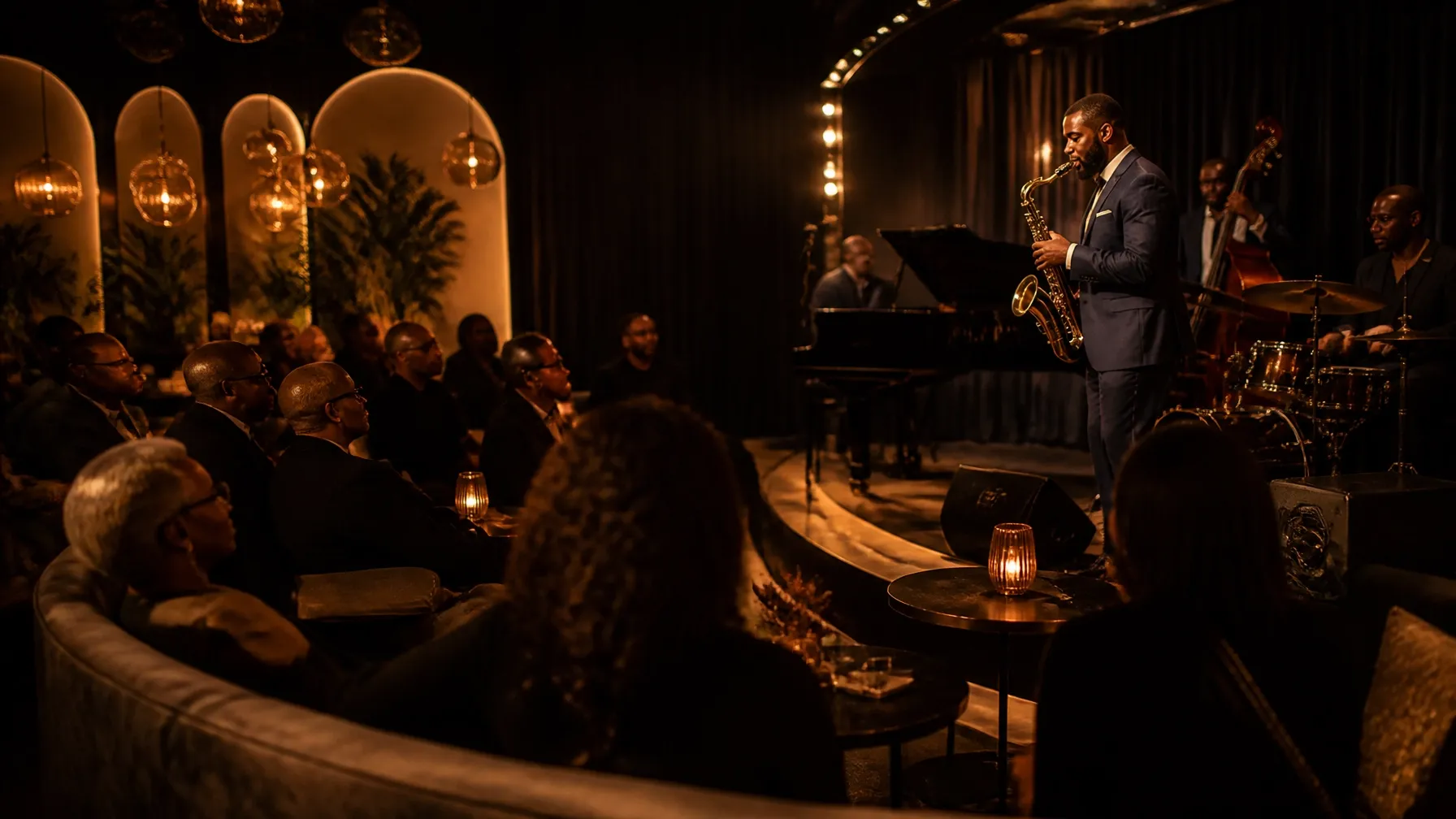 Live jazz performance in an intimate upscale Dallas lounge